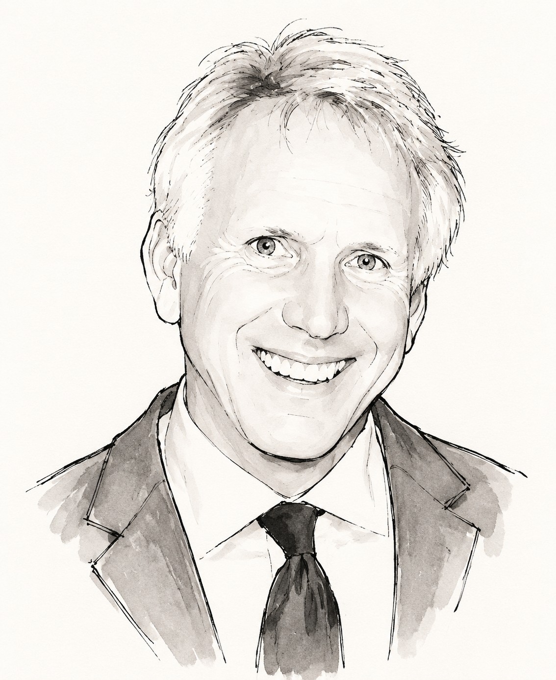 Line drawing of Lonnie Schiller